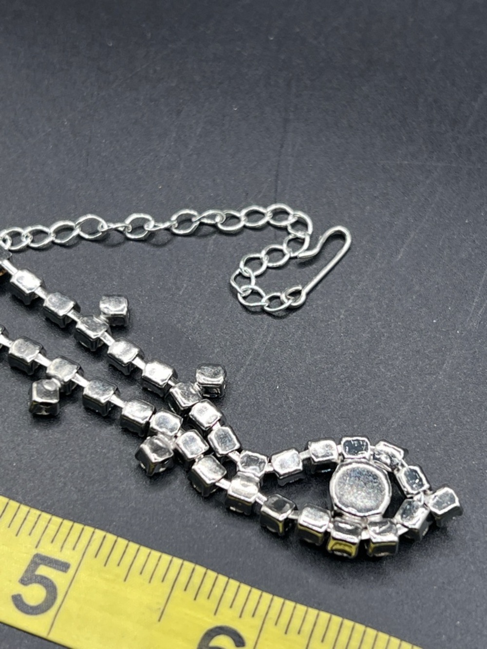 Vintage Light Blue Crystal Drop Necklace - Picture 5 of 5